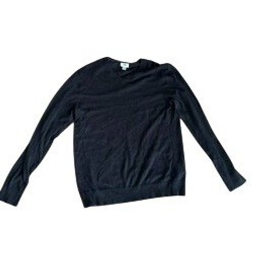 Old Navy V-Neck Sweater Minimalist Quiet Luxury Black Cotton Mens Large‎